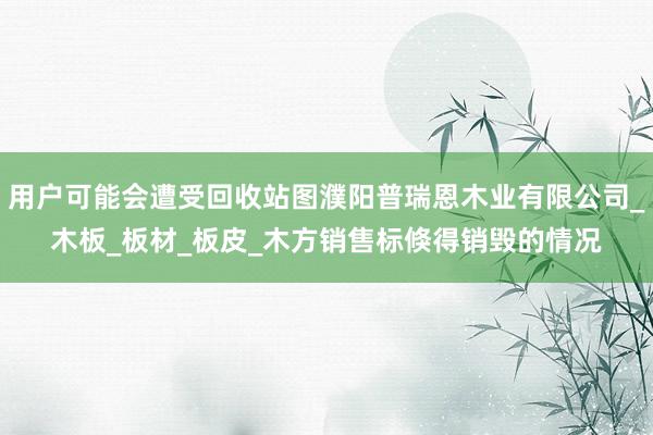 用户可能会遭受回收站图濮阳普瑞恩木业有限公司_木板_板材_板皮_木方销售标倏得销毁的情况